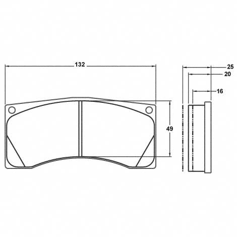 PFC Ferrari 355 Challenge Rear Brake Pads - 11 Compound - 7700.11.16.44