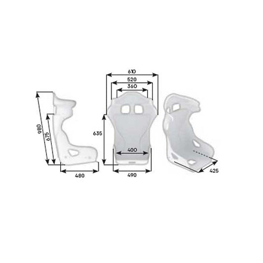 OMP HRC-R XL Fiberglass Racing Seat