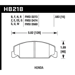 Hawk HB218B.583 Street Performance pad - HPS 5.0 Compound - Shifted Motorsports