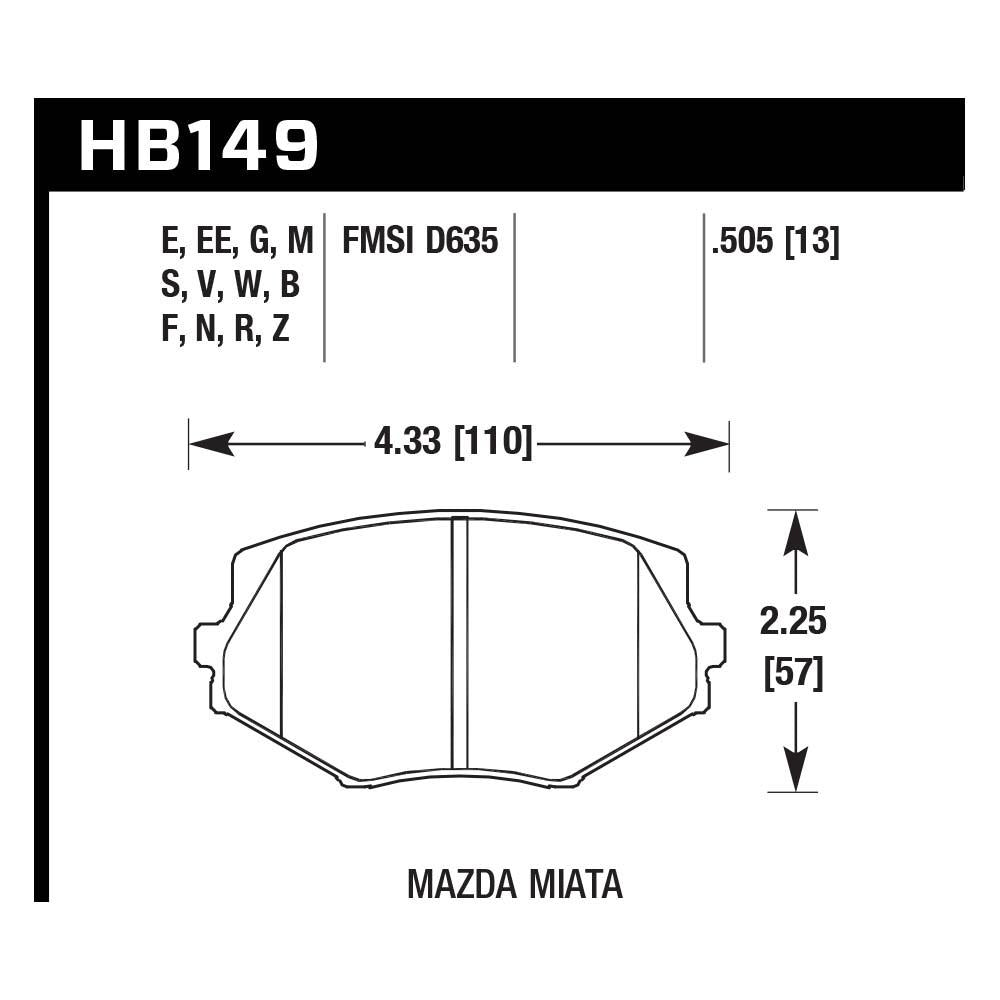 Hawk HB149N.505 Performance Pad - HP Plus Compound - Shifted Motorsports
