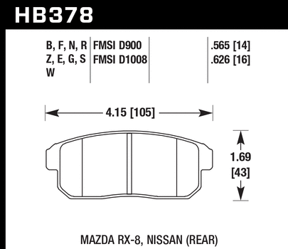 Hawk HB378F.565 Street Performance Pad - HPS Compound - Shifted Motorsports