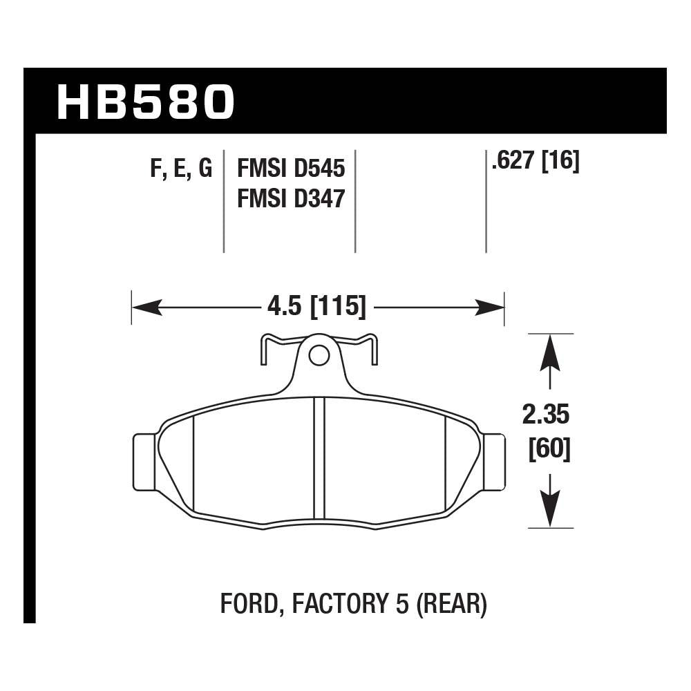 Hawk HB580E.627 Racing Pad - Blue Compound - Shifted Motorsports