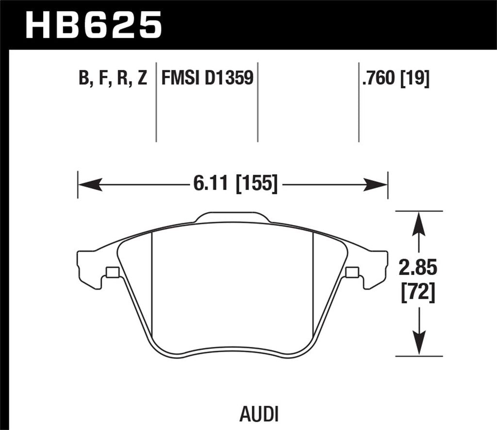 Hawk HB625F.760 Performance Street Pad - HPS Compound - Shifted Motorsports