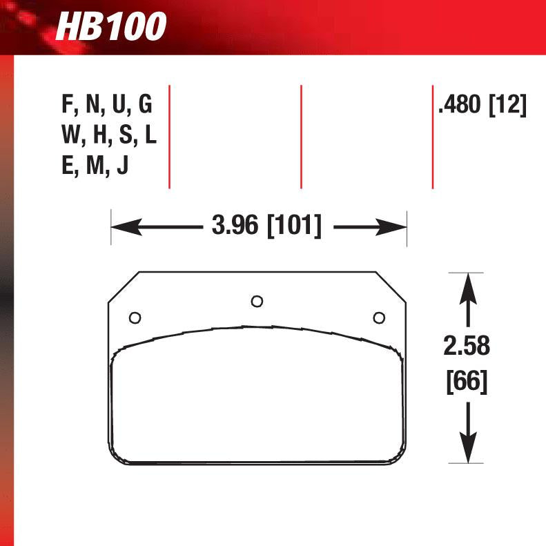 Hawk HB100G.480 Racing Pad - DTC-60 Compound - Shifted Motorsports
