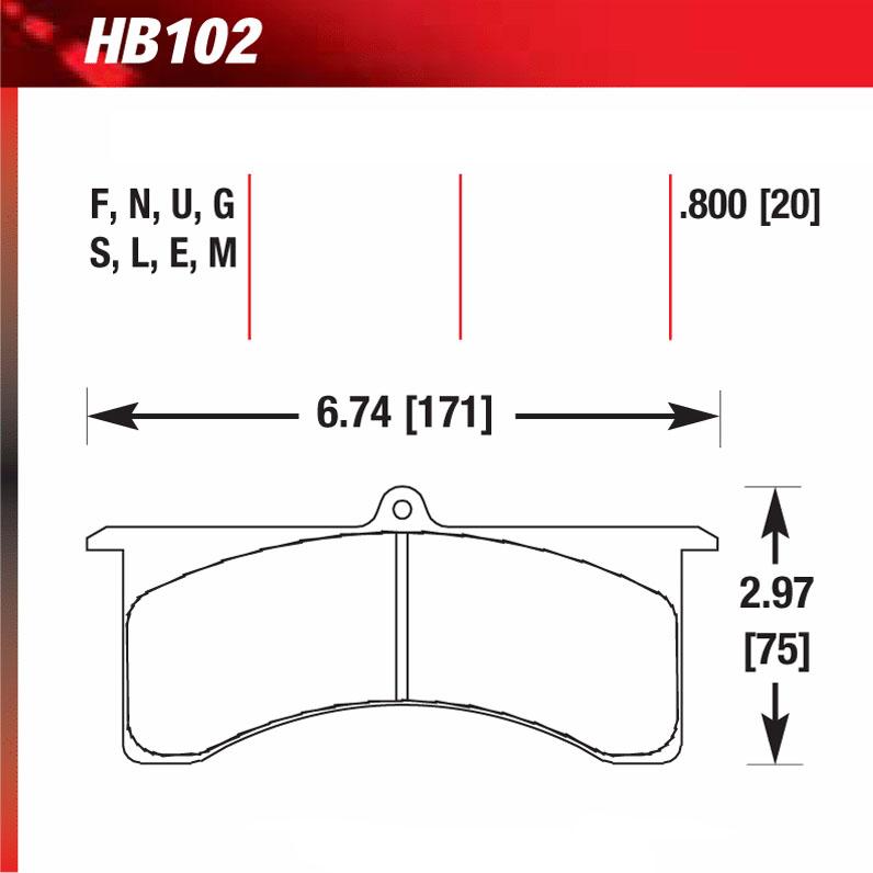 Hawk HB102G.800 Racing Pad - DTC-60 Compound - Shifted Motorsports