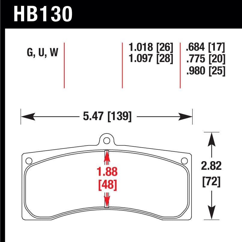 Hawk HB130U.775 Racing Pad - DTC-70 Compound - Shifted Motorsports
