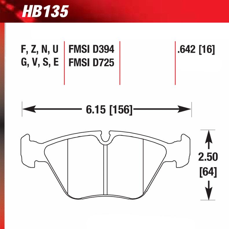 Hawk HB135G.760 Racing Pad - DTC-60 Compound - Shifted Motorsports