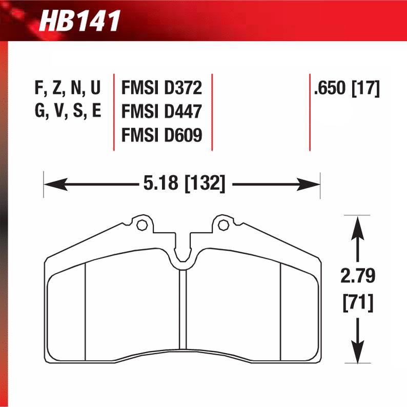 Hawk HB141G.650 Racing Pad - DTC-60 Compound - Shifted Motorsports