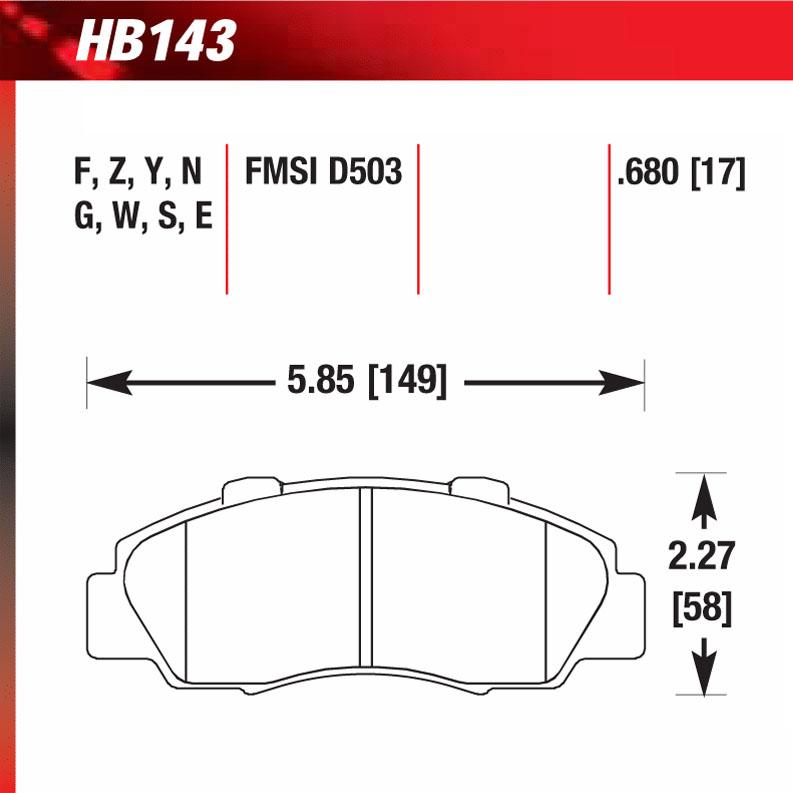 Hawk HB143U.680 Racing Pad - DTC-70 Compound - Shifted Motorsports