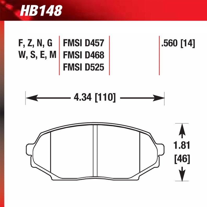 Hawk HB148S.560 Racing Pad - HT-10 Compound - Shifted Motorsports