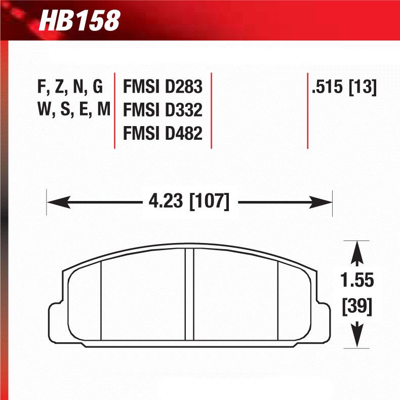 Hawk HB158W.515 Racing Pad - DTC-30 Compound - Shifted Motorsports