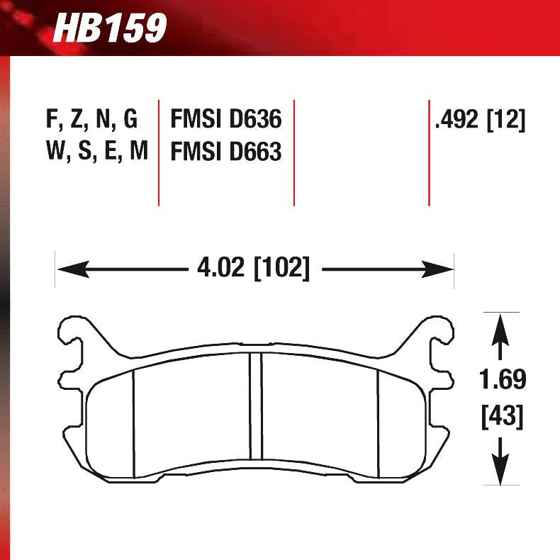 Hawk HB159W.492 Racing Pad - DTC-30 Compound - Shifted Motorsports