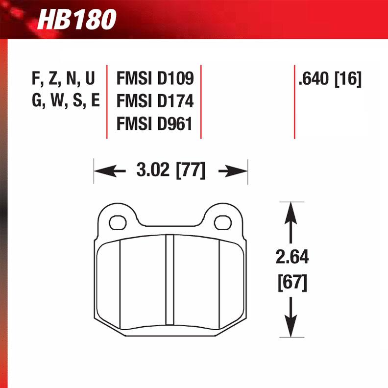 Hawk HB180G.640 Racing Pad - DTC-60 Compound - Shifted Motorsports