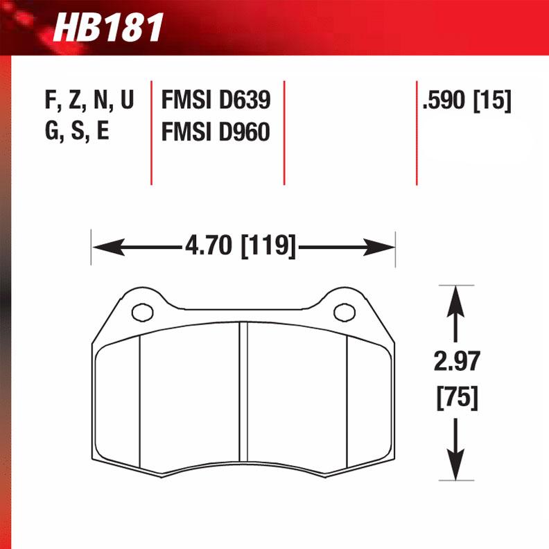 Hawk HB181G.590 Racing Pad - DTC-60 Compound - Shifted Motorsports