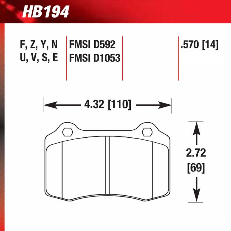 Hawk HB194Z.570 Performance Ceramic Street Pad - Shifted Motorsports