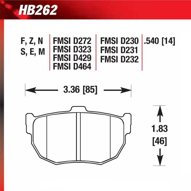 Hawk HB262E.540 Racing Pad - Blue Compound - Shifted Motorsports