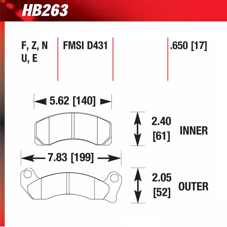 Hawk HB263U.650 Racing Pad - DTC-70 Compound - Shifted Motorsports