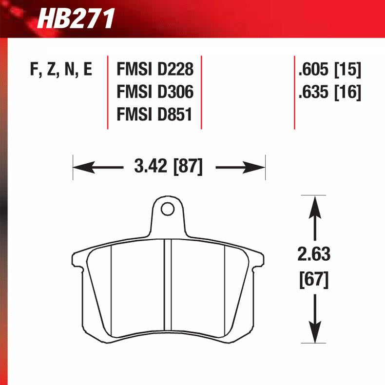 Hawk HB271N.635 Performance Pad - HP Plus Compound - Shifted Motorsports