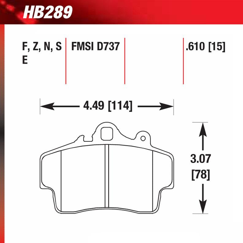 Hawk HB289S.610 Racing Pad - HT-10 Compound - Shifted Motorsports