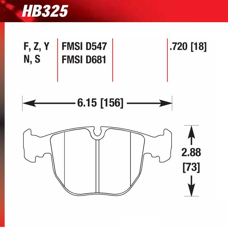 Hawk HB325S.720 Racing Pad - HT-10 Compound - Shifted Motorsports