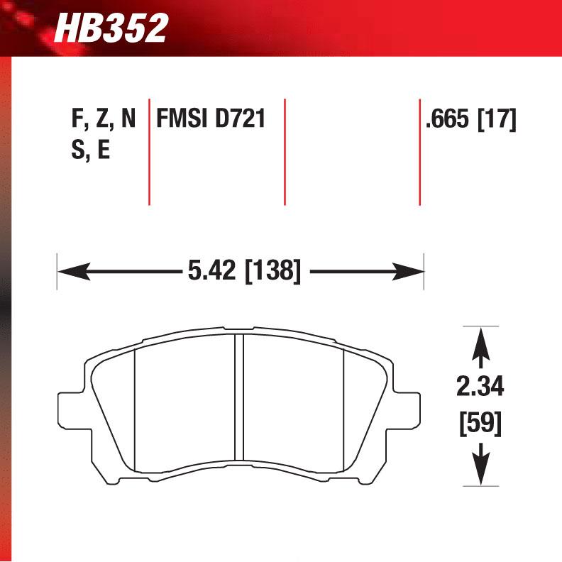 Hawk HB352S.665 Racing Pad - HT-10 Compound - Shifted Motorsports