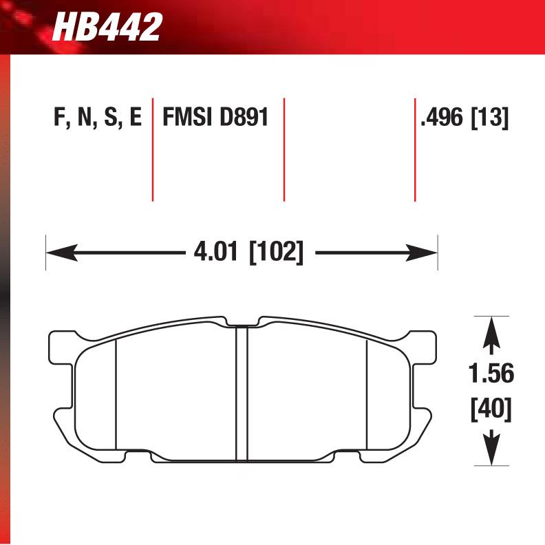 Hawk HB442E.496 Racing Pad - Blue Compound - Shifted Motorsports