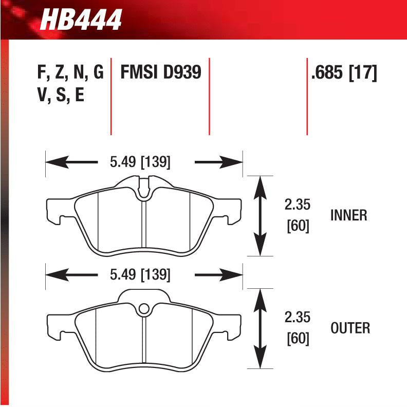 Hawk HB444F.685 Street Performance Pad - HPS Compound - Shifted Motorsports