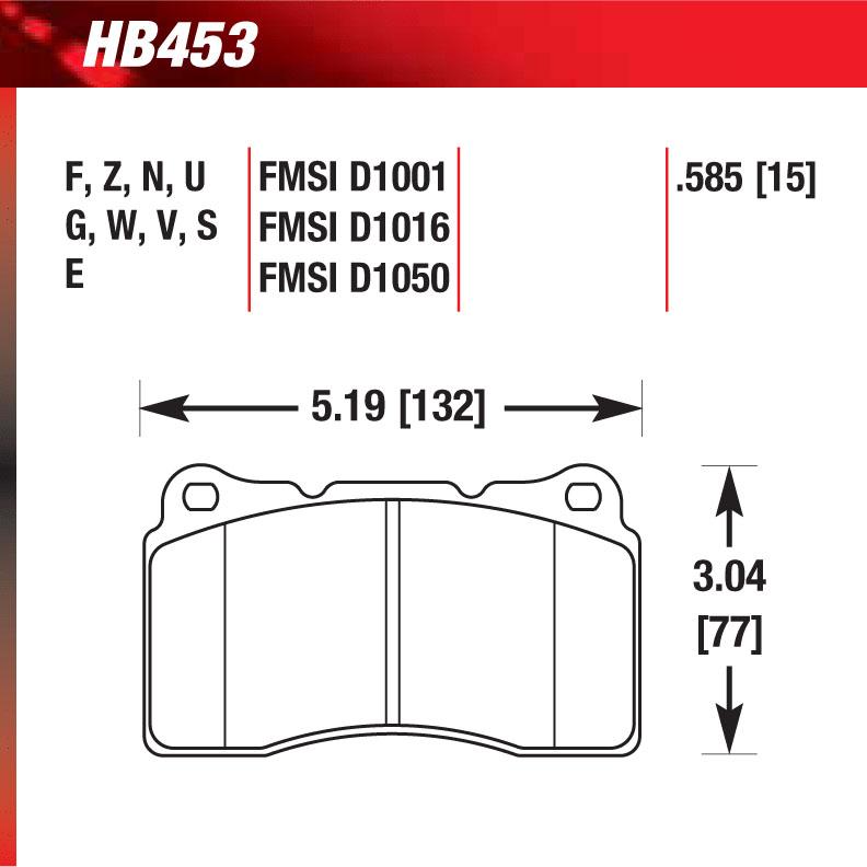 Hawk HB453G.585 Racing Pad - DTC-60 Compound - Shifted Motorsports
