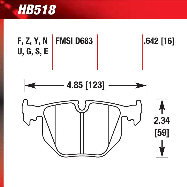 Hawk HB518F.642 Street Performance Pad - HPS Compound - Shifted Motorsports