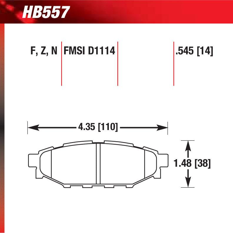 Hawk HB557F.545 Street Performance Pad - HPS Compound - Shifted Motorsports
