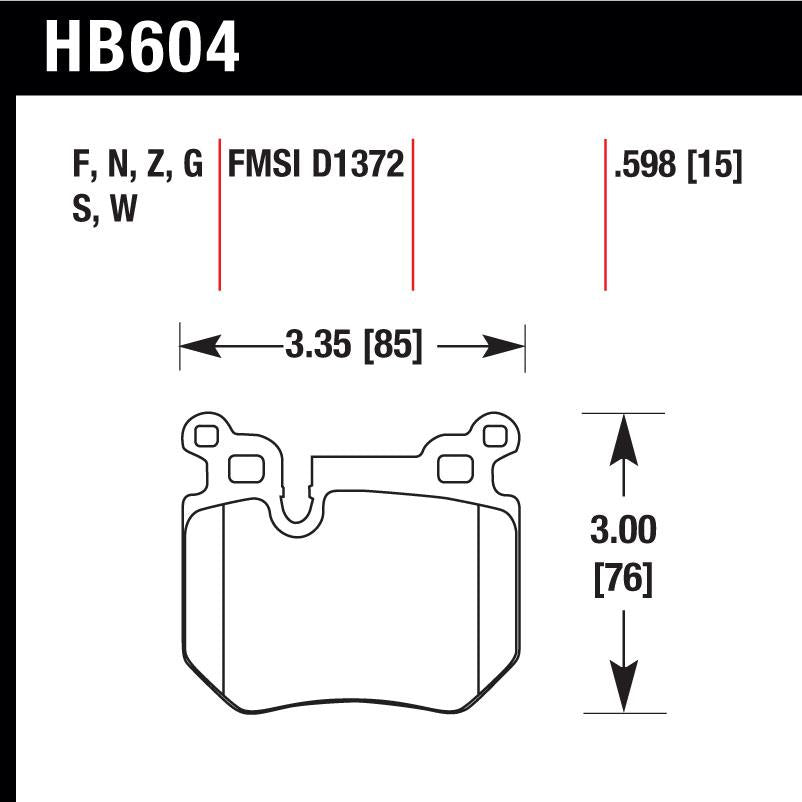 Hawk HB604G.598 Racing Pad - DTC-60 Compound - Shifted Motorsports