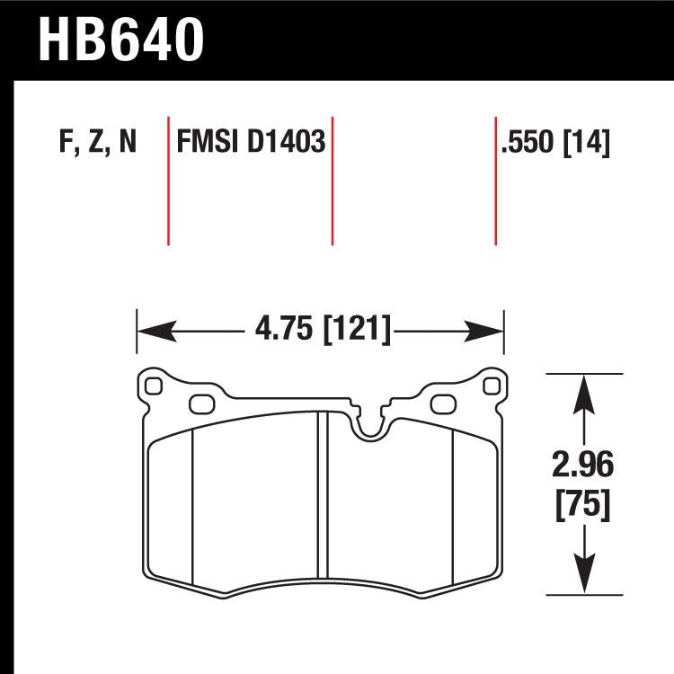 Hawk HB640N.550 Performance Pad - HP Plus Compound - Shifted Motorsports