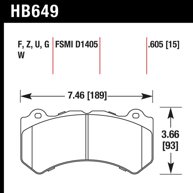 Hawk HB649G.605 Racing Pad - DTC-60 Compound - Shifted Motorsports