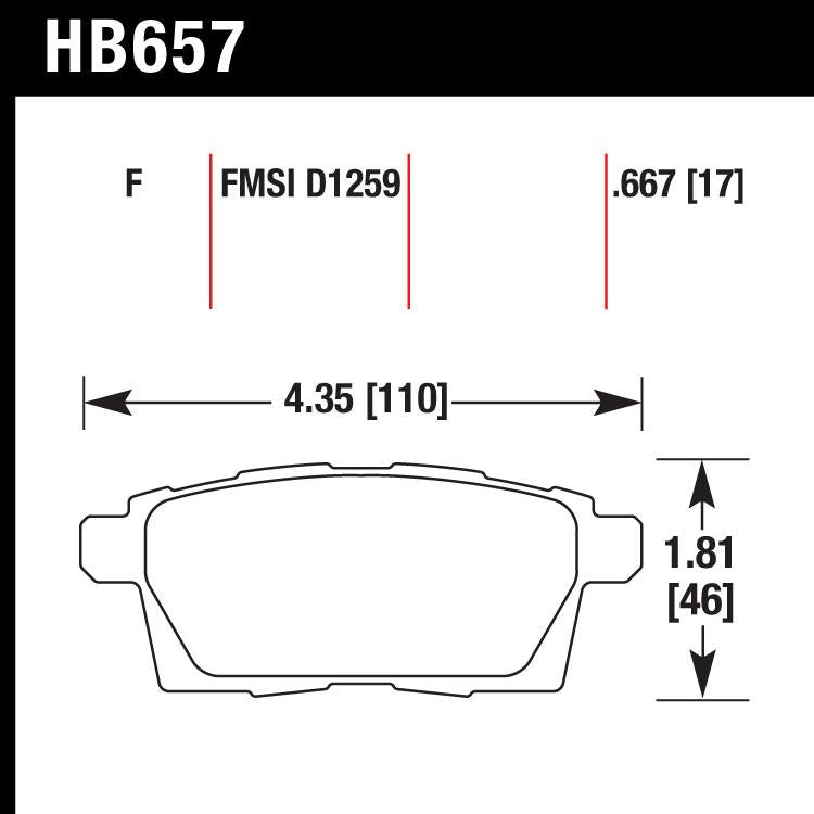 Hawk HB657F.667 Street Performance Pad - HPS Compound - Shifted Motorsports
