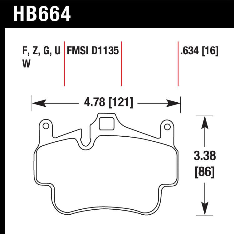 Hawk HB664B.634 Street Performance Pad - HPS 5.0 Compound - Shifted Motorsports