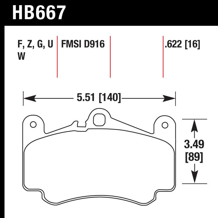 Hawk HB667W.622 Racing Pad - DTC-30 Compound - Shifted Motorsports