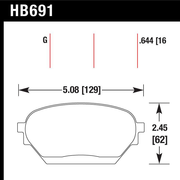 Hawk HB691G.644 Racing Pad - DTC-60 Compound - Shifted Motorsports