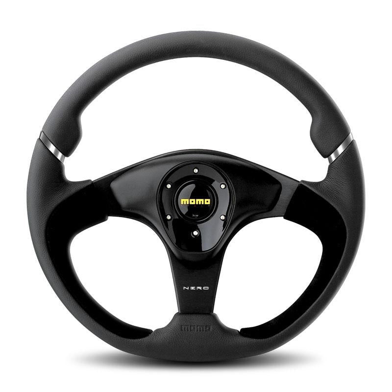 Momo Nero Steering Wheel - Shifted Motorsports