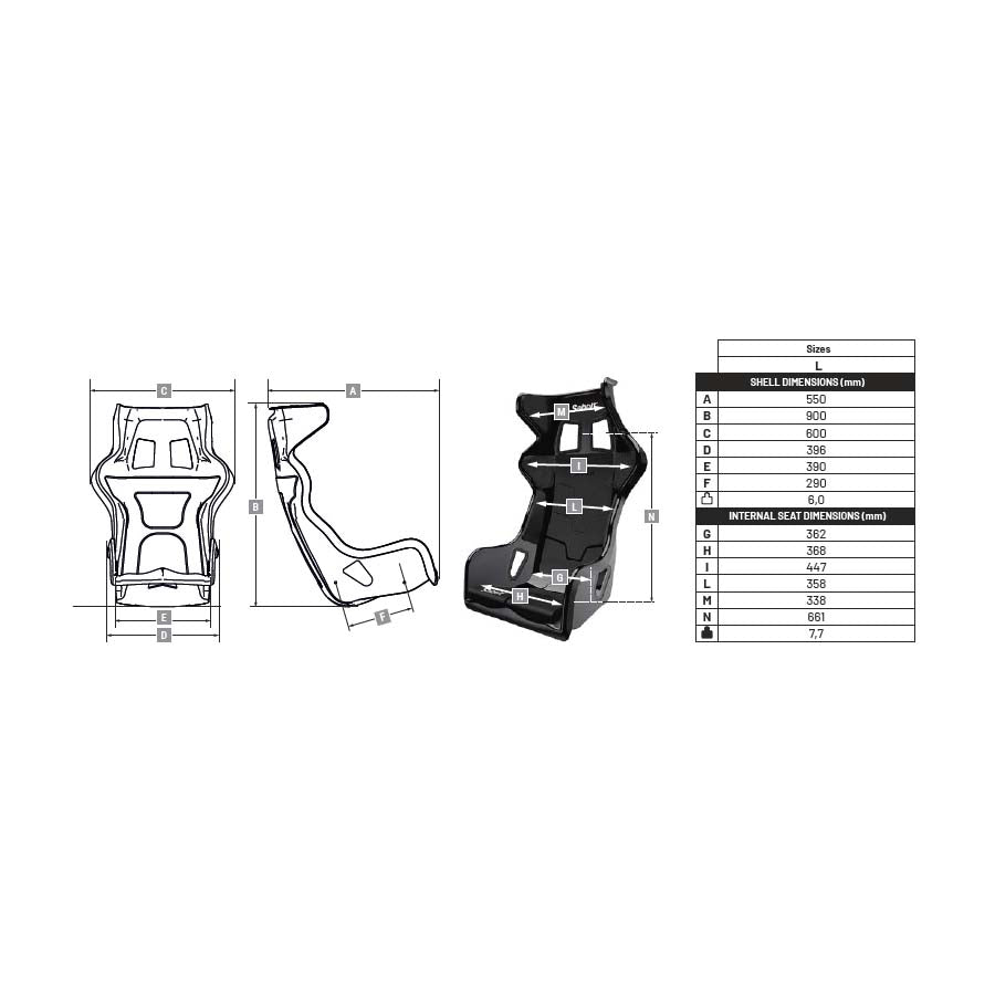 Sabelt X-Pad FIA Racing Seat - Shifted Motorsports