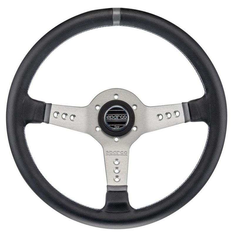 Sparco L777 Steering Wheel - Black Leather - Shifted Motorsports