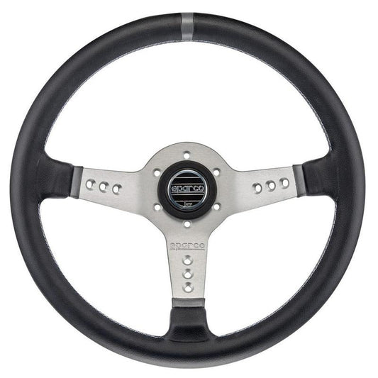 Sparco L777 Steering Wheel - Black Leather - Shifted Motorsports