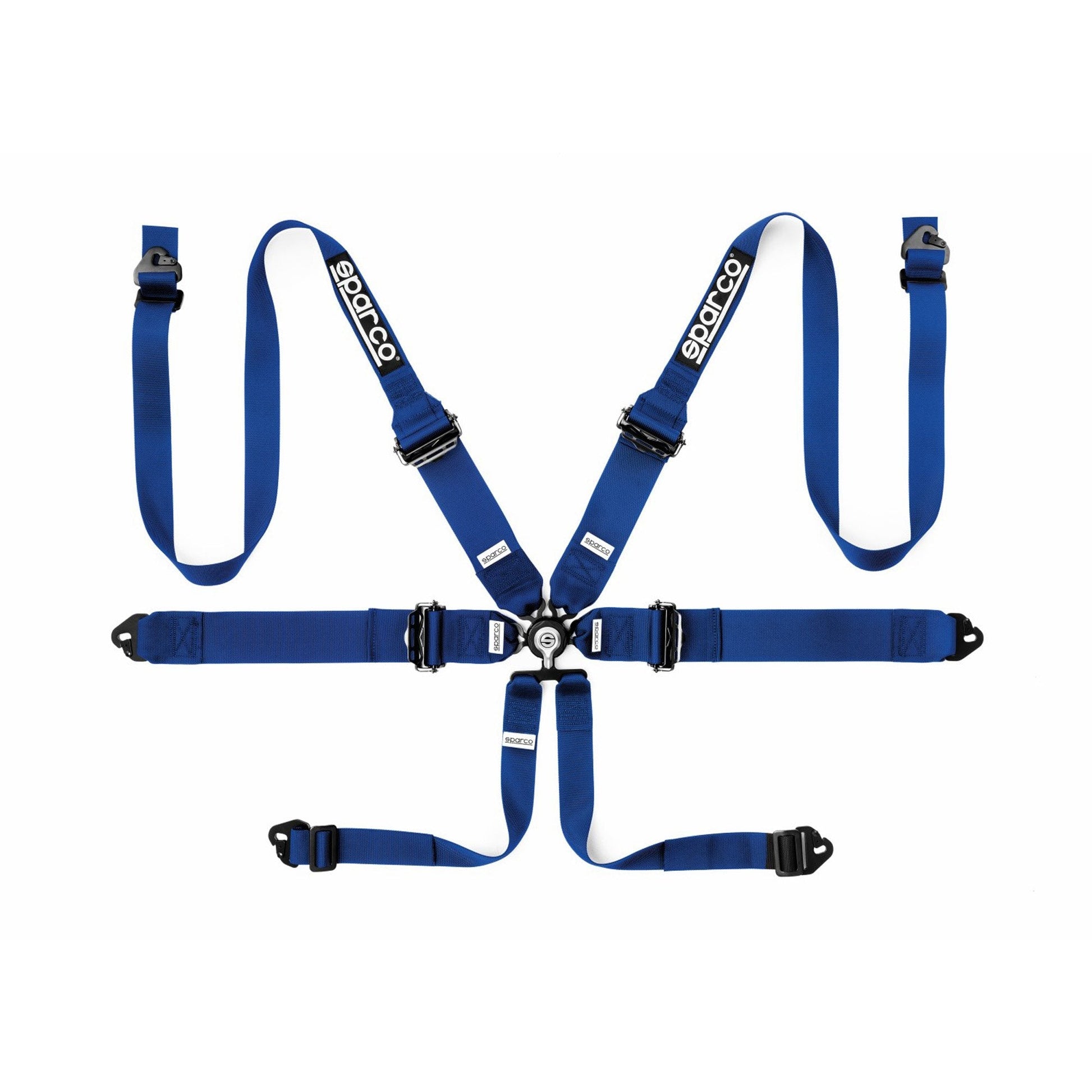 Sparco FIA Hans Aluminum 6-Point Racing Harness - Pull-Down - Shifted Motorsports