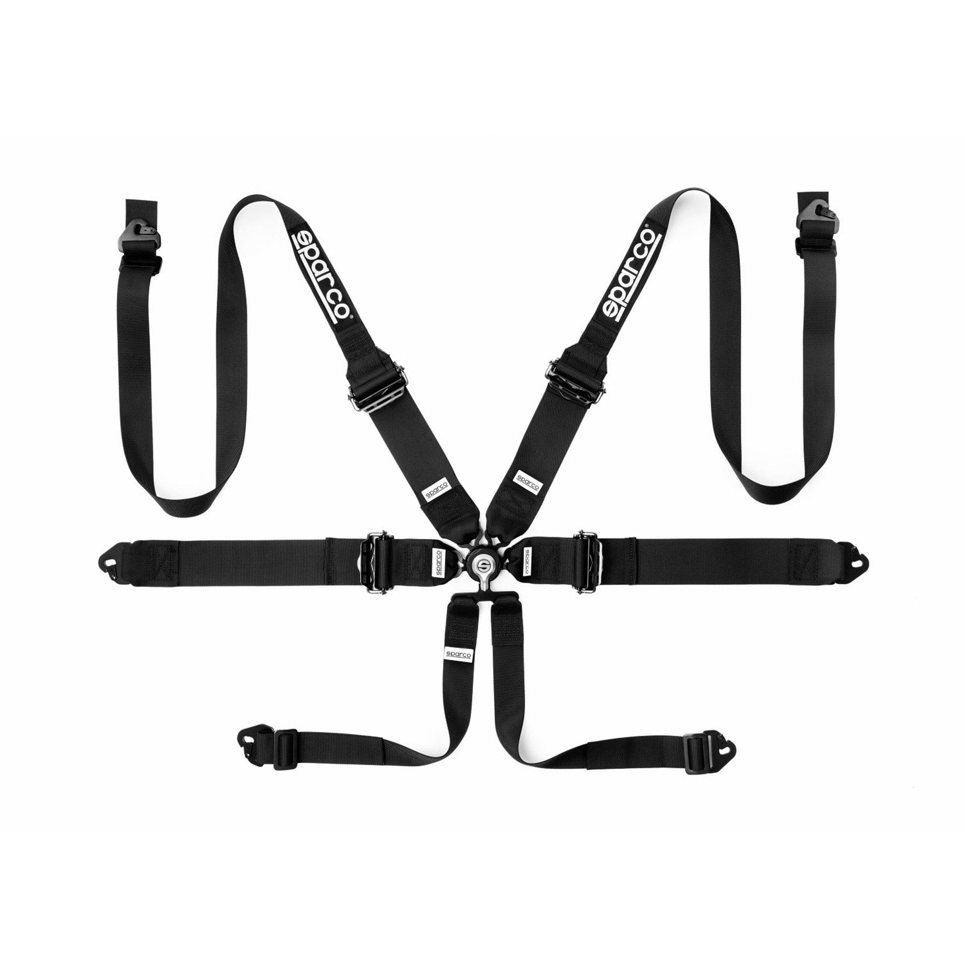 Sparco FIA Hans Aluminum 6-Point Racing Harness - Pull-Down - Shifted Motorsports
