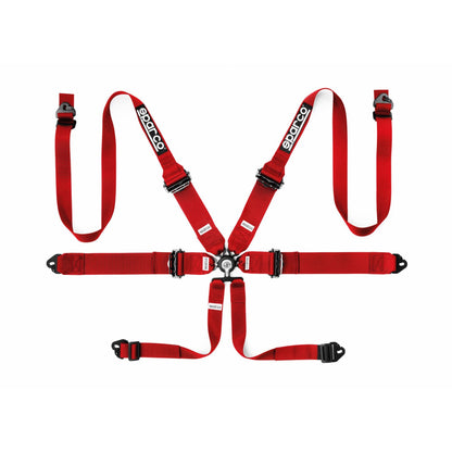 Sparco FIA Hans Aluminum 6-Point Racing Harness - Pull-Down - Shifted Motorsports