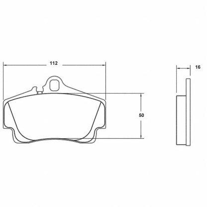 PFC Porsche 996/997, 986/987 Boxster/Cayman Rear Brake Pads - 332 Compound - 0738.332.16.44