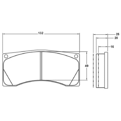 PFC Ferrari 355 Challenge Rear Brake Pads - 11 Compound - 7700.11.16.44