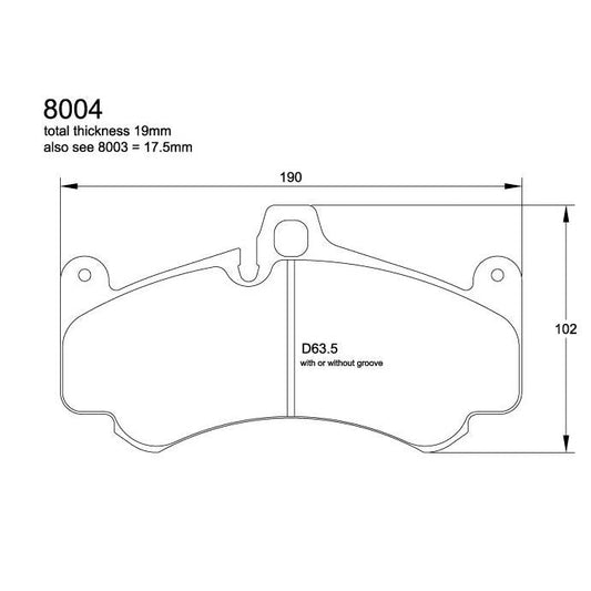 Pagid U-8004 Yellow Racing Pad - RS19 Compound - Shifted Motorsports