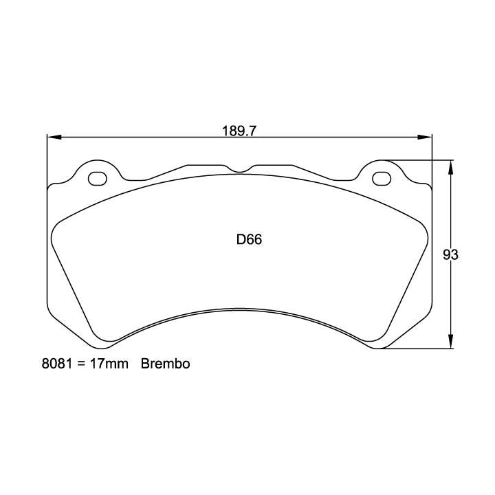 Pagid U-8081 Racing Pad For Ceramic Rotors - RSC-1 Compound - Shifted Motorsports