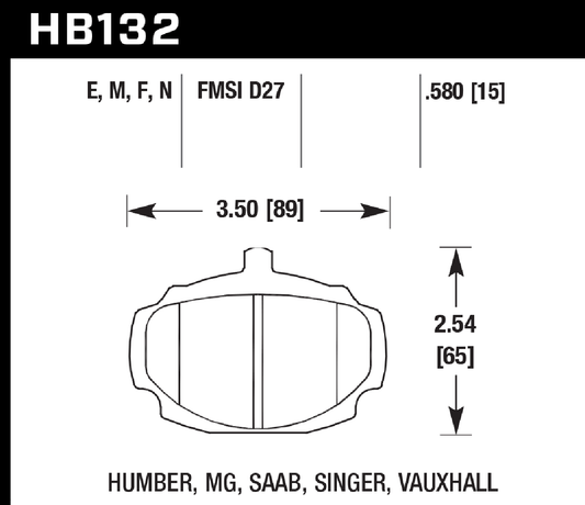 Hawk HB132D.580 Racing Pad - ER-1 Compound - Shifted Motorsports