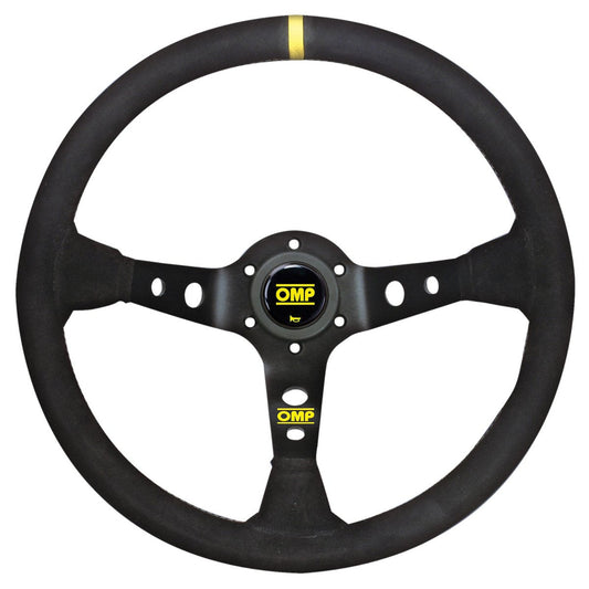 OMP Corsica Steering Wheel - Black Suede, Blue Spokes - Shifted Motorsports